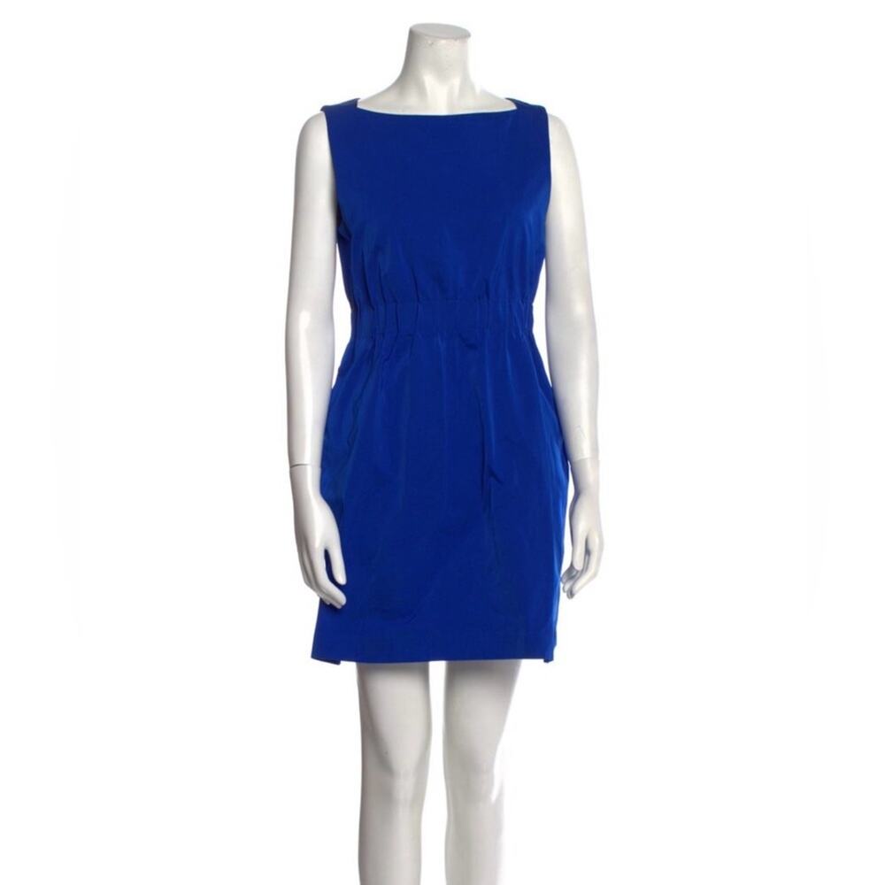 Theory Bateau Neckline Mini Dress size 6 with pockets and zip closure